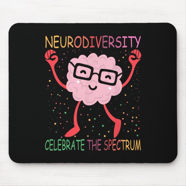 Mousepad Neurodiversidade Cérebro Autismo Sensibilização e  (Frente)
