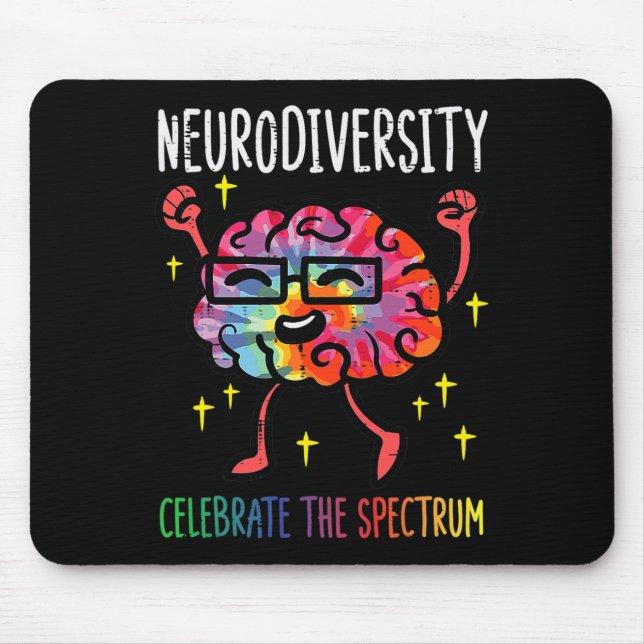 Mousepad Neurodiversidade Cérebro Autismo Sensibilização e  (Frente)