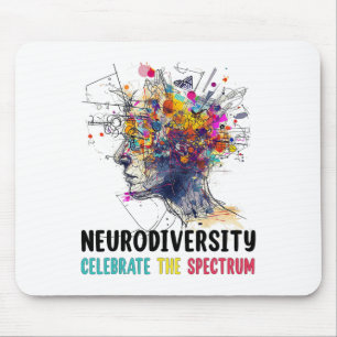 Mousepad Neurodiversidade Cérebro Autismo Sensibilização e