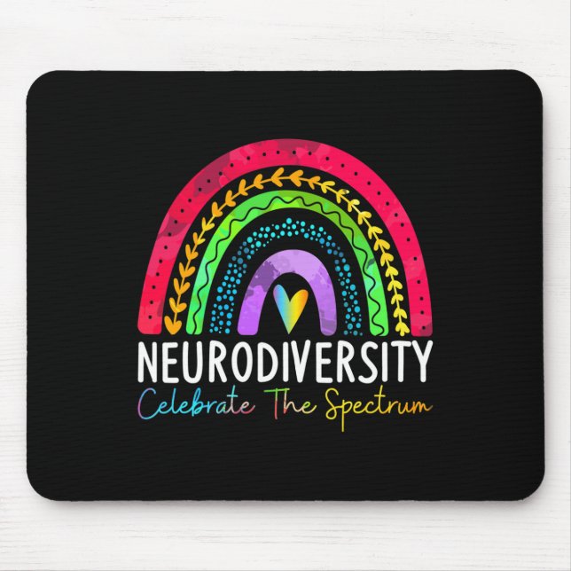Mousepad Neurodiversity Autismo Espectro Asd Adhd Arco-Íris (Frente)