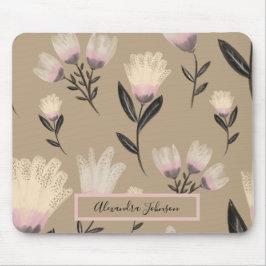 Mousepad Neutral Blush Floral | Moderno Botânico