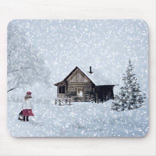 Mousepad Neve de Natal na Cabina (Frente)