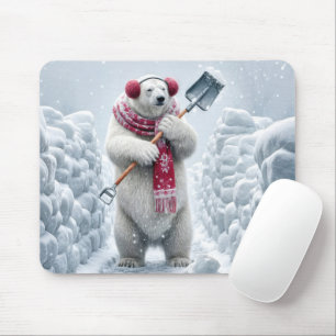 Mousepad Neve de Neve do Urso Polar de Natal