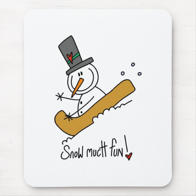 Mousepad Neve do boneco de neve muito divertimento (Frente)