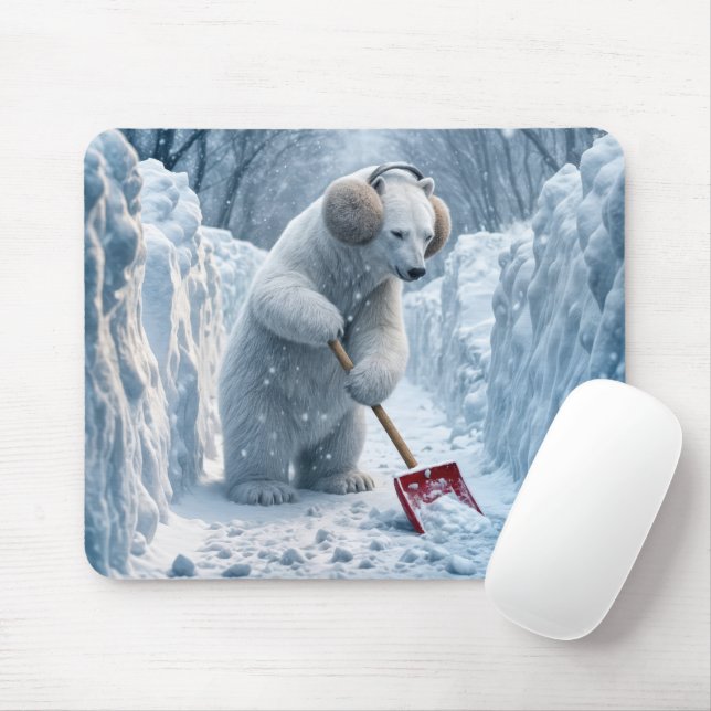 Mousepad Neve Polar de Esvarejo do Urso (Com mouse)