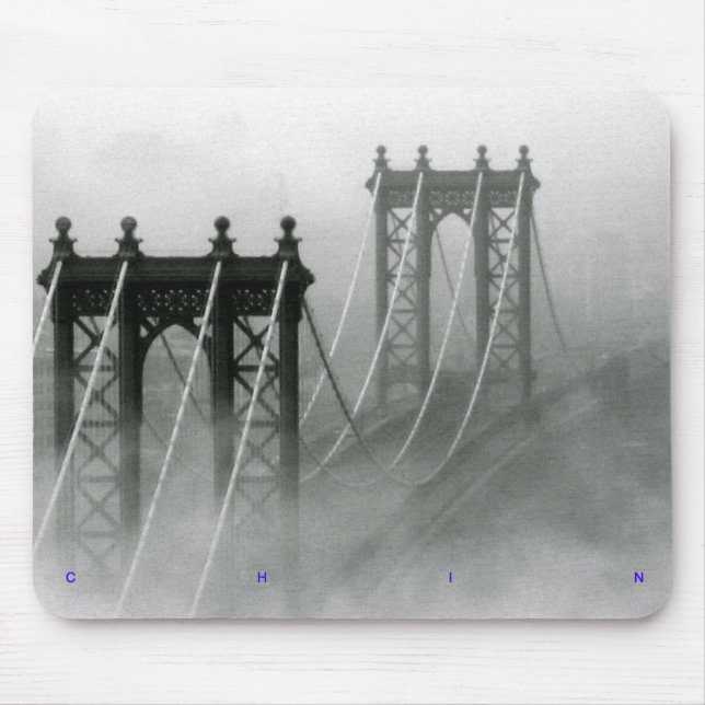 Mousepad Névoa da manhã da ponte de Manhattan (Frente)