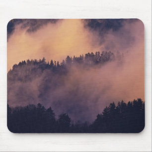 Mousepad Nevoeiro de inverno no vale ao pôr do sol a partir