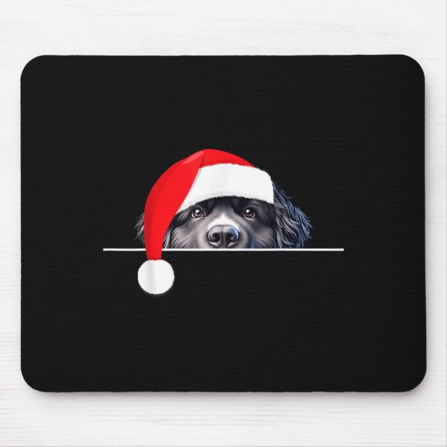 Mousepad New Foundland Dog Lover Funny Santa Hat Christmas  (Frente)