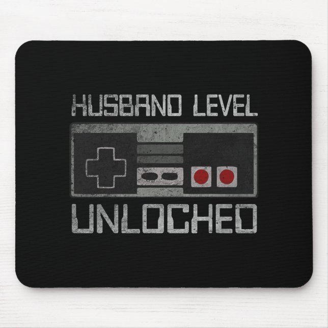 Mousepad New Husband Level Unlocked Just Married Gamer Bach (Frente)