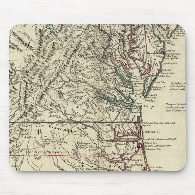 Mousepad New Jersey, Delaware, Virginia, Carolina do Norte (Frente)
