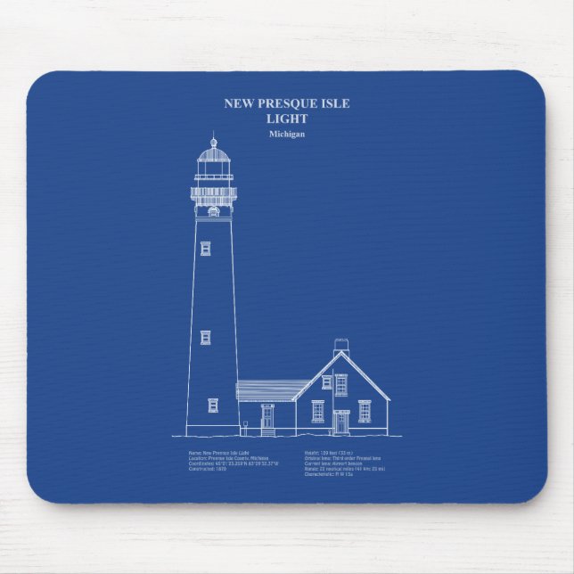 Mousepad New Presque Isle Lighthouse - Michigan - AD (Frente)