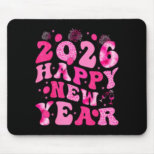 Mousepad New Year's Eve Hello 2026 Groovy Family Matching C (Frente)