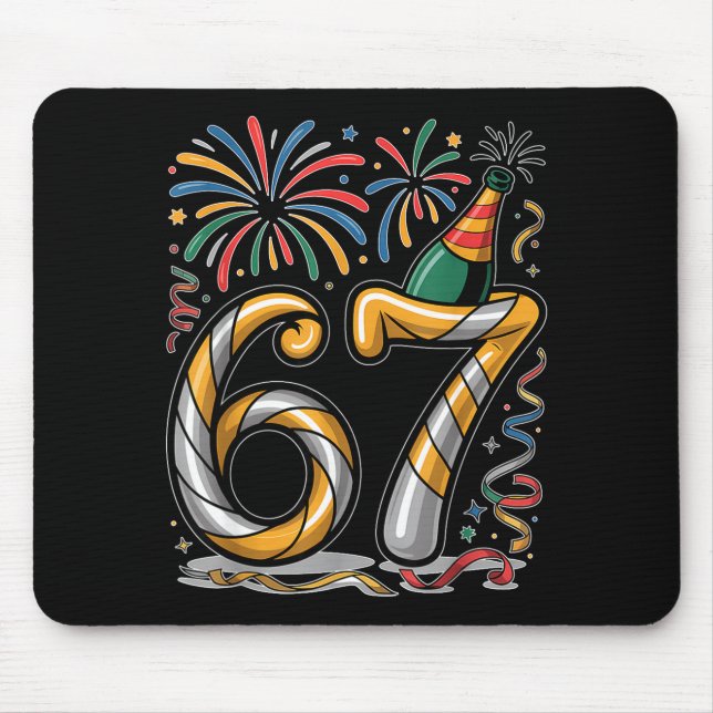 Mousepad New Years Eve Number 67 Or 67th Birthday Cool Meme (Frente)