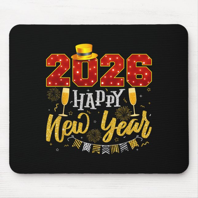 Mousepad New Years Eve Party 2026 Fireworks Happy New Year  (Frente)