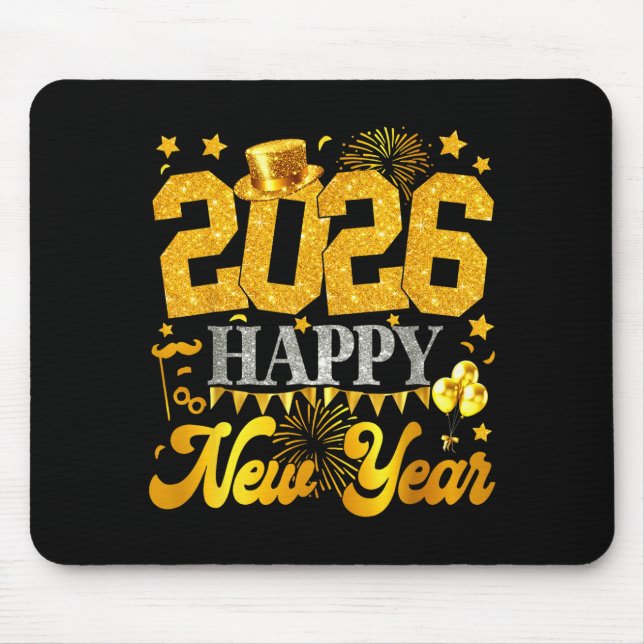Mousepad New Years Eve Party Supplies 2026 Happy New Year F (Frente)