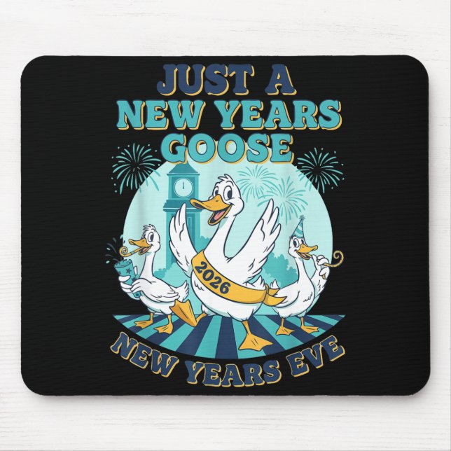 Mousepad New Years Goose 2026 Celebration Fun  (Frente)