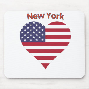 Mousepad New York American Flag Heart