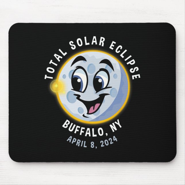 Mousepad New York Cute Solar Eclipse Abril 8 2024 Moon Kids (Frente)