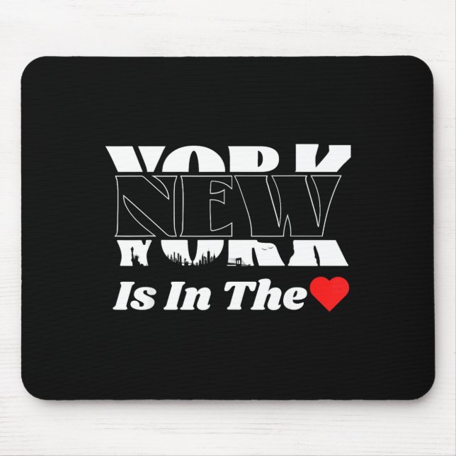 Mousepad New York Is In The Heart – Bold Skyline Graphic De (Frente)