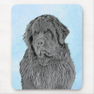 Mousepad Newfoundland Painting - Cute Original Dog Art