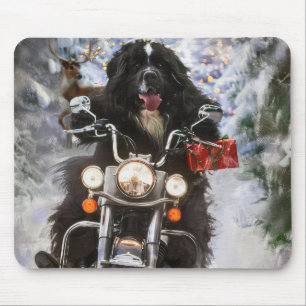 Mousepad Newland Dog Riding Motorcycle Christmas