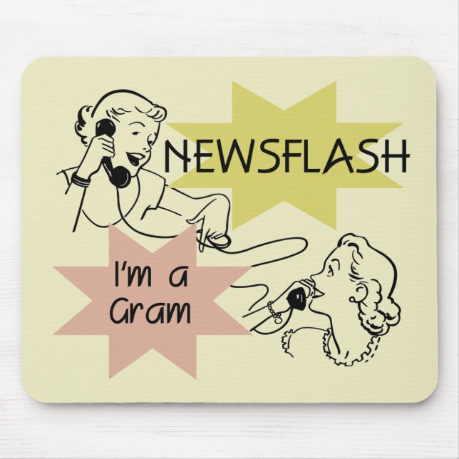 Mousepad Newsflash eu sou t-shirt e presentes de um grama (Frente)