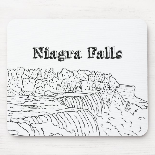 Mousepad Niagara Cai Férias Desenhando Férias Viagem de Art (Frente)