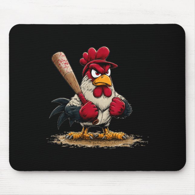 Mousepad Nice Srt Rooster Look For Baseball And Bat Lovers  (Frente)