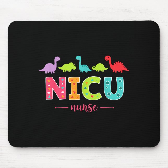 Mousepad Nicu Nurse With Cute Dinosaurs Pediatric For Women (Frente)