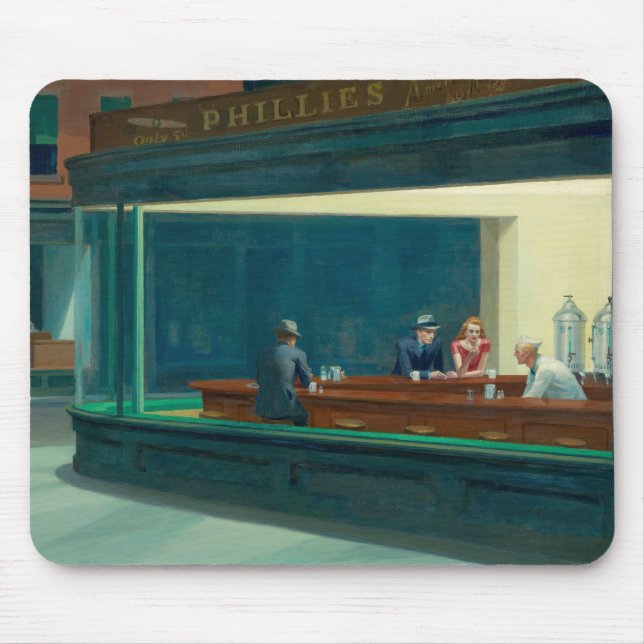 Mousepad Nighthawks 1942 por Edward Hopper (Frente)