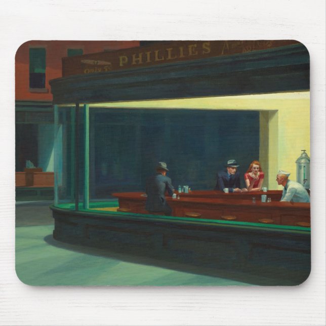 Mousepad Nighthawks pintura de Edward Hopper  (Frente)