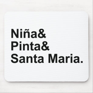 Mousepad Nina Pinta Santa Maria Navio de Cristóvão Colomb