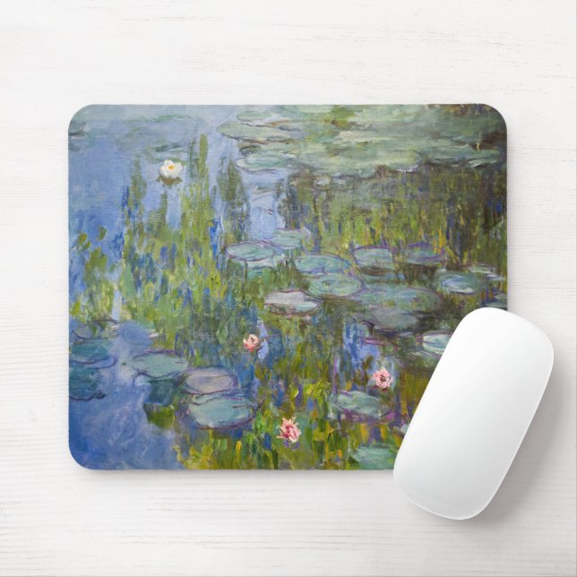 Mousepad Ninféias de Claude Monet 1915 Arte Impressionista (Com mouse)