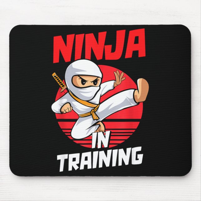 Mousepad Ninja In Training Costume Party Warrior Boys Girls (Frente)