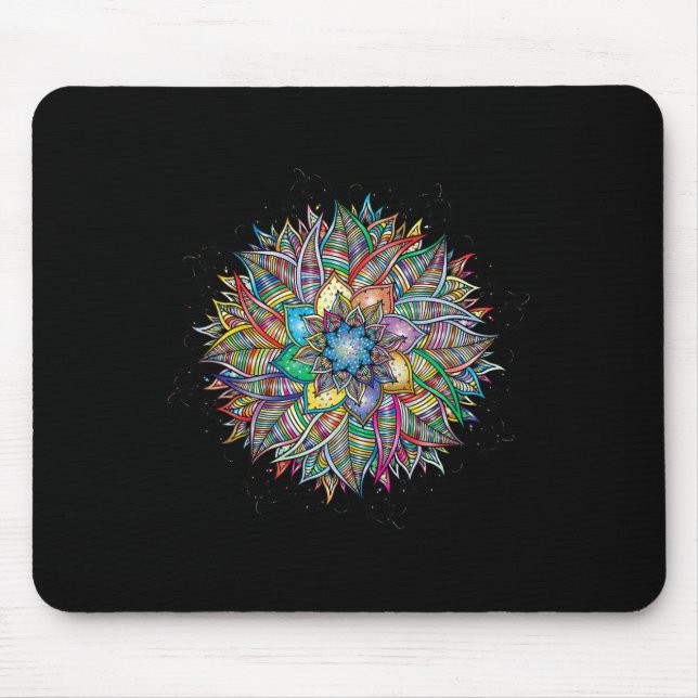 Mousepad Nirvana Mandala Geometria Arte Fractal Sagrado Yog (Frente)