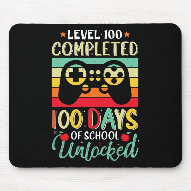 Mousepad Nível 100 Dias De Nível De Jovens Jogadores Comple (Frente)