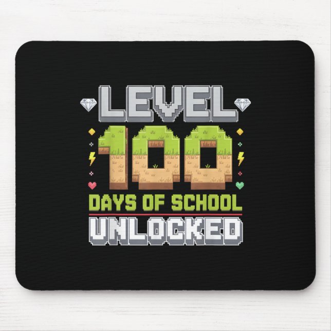 Mousepad Nível 100 Dias De Pixel 100 De Jogos Desbloqueados (Frente)