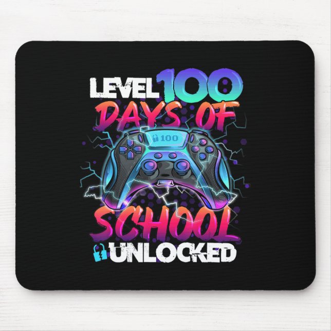 Mousepad Nível 100 Dias De Vídeo De Jovens Jogadores Desblo (Frente)