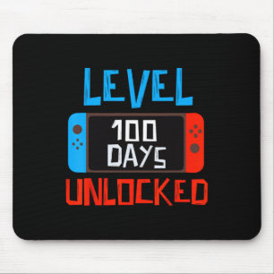 Mousepad Nível 100 Dias Escola Desbloqueou Gamer Boys Engra