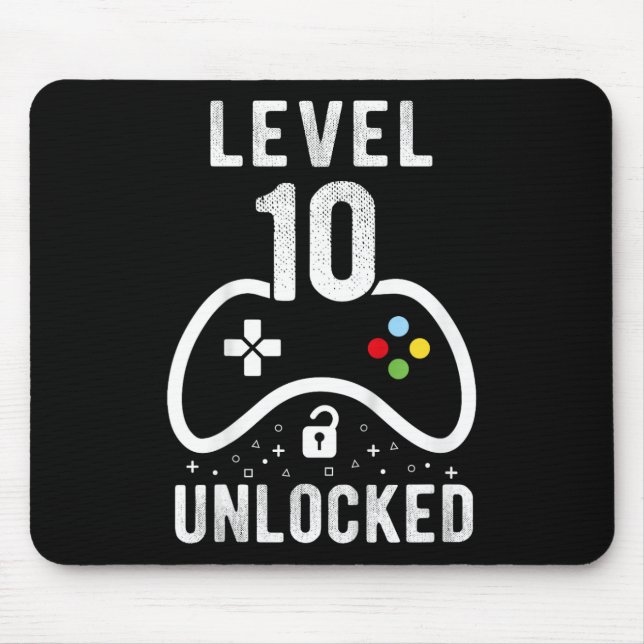 Mousepad Nível 10 Jogo de Vídeo Desbloqueado 10º Presente d (Frente)