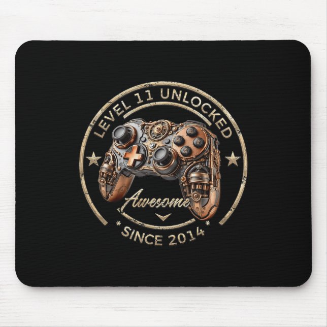 Mousepad Nível 11 Desbloqueado Incrível Desde 2014 Aniversá (Frente)