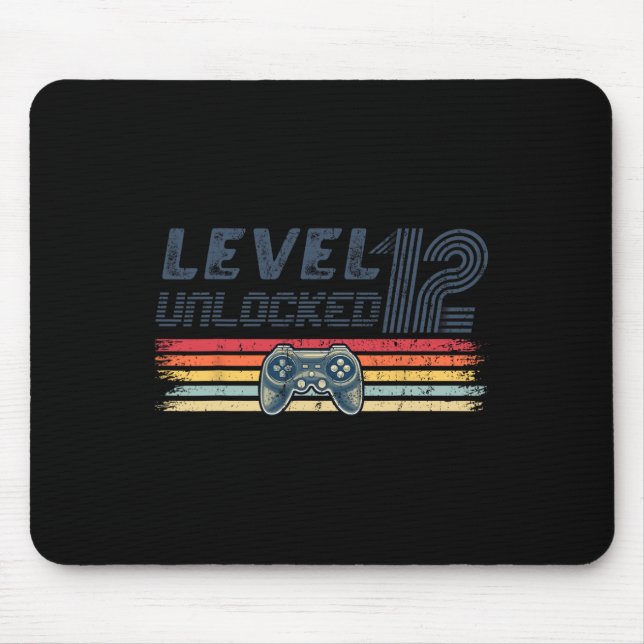 Mousepad Nível 12 Desbloqueado Jogo de Vídeo 12º Aniversári (Frente)
