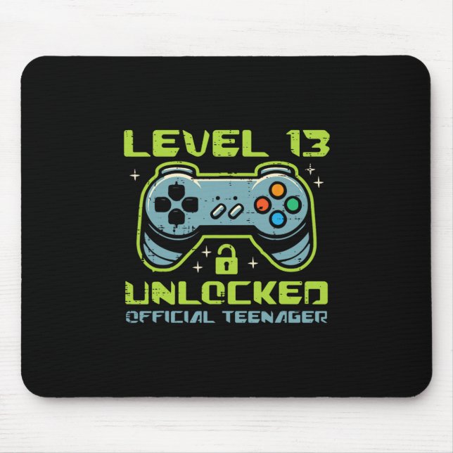 Mousepad Nível 13 Desbloqueado Oficial Adolescente Aniversá (Frente)