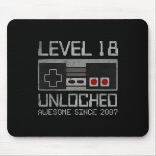Mousepad Nível 18 Desbloqueado Aniversário de 18 anos Vídeo