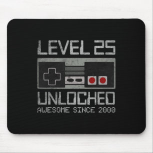 Mousepad Nível 25 Desbloqueado Vídeo de Aniversário de 25 a