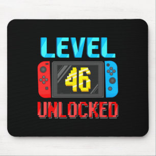 Mousepad Nível 46 Desbloqueado Aniversário Vídeo Gamer 46º