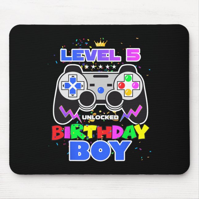 Mousepad Nível 5 Desbloqueado Jogo de Vídeo Aniversário 5 (Frente)