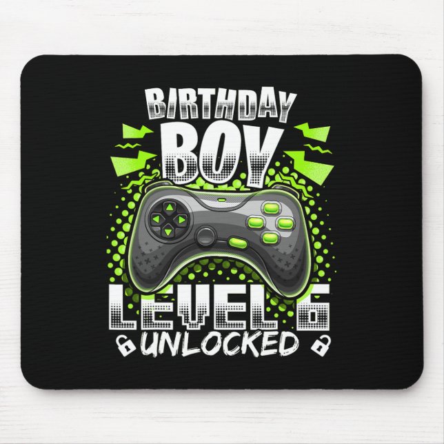 Mousepad Nível 6 6 de jogos de vídeo desbloqueados Aniversá (Frente)