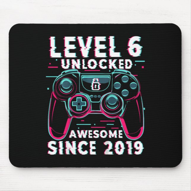 Mousepad Nível 6 Desbloqueado Jogo de Vídeo de Aniversário  (Frente)
