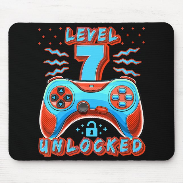 Mousepad Nível 7 7 do jogo de vídeo desbloqueado Birthday G (Frente)